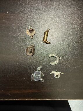 American Vintage Western Charm Pendants in Silver, Browns, & Gold Tones